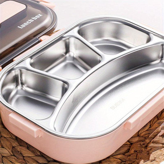 304 Stainless Steel Insulated Lunch Box 1500ml Capacity 4 and 5 Compartments