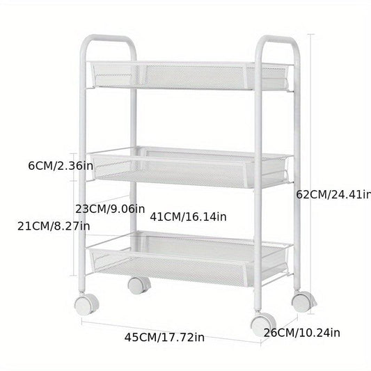 4 Tier Kitchen Rack Trolley Storage Organizer with Wheels