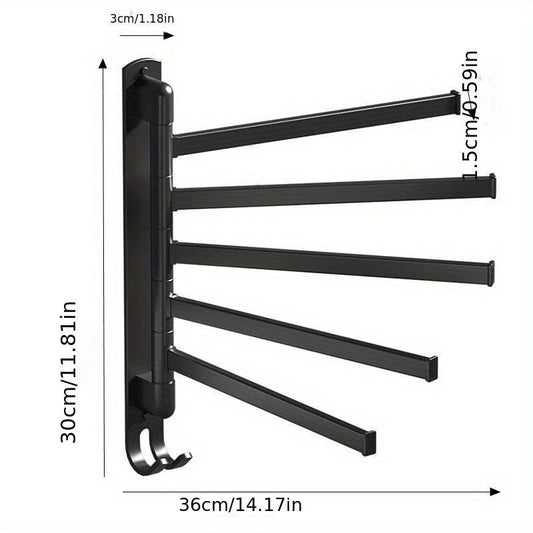 Rotating Stainless Steel Towel Rack with 5 Arm Holder