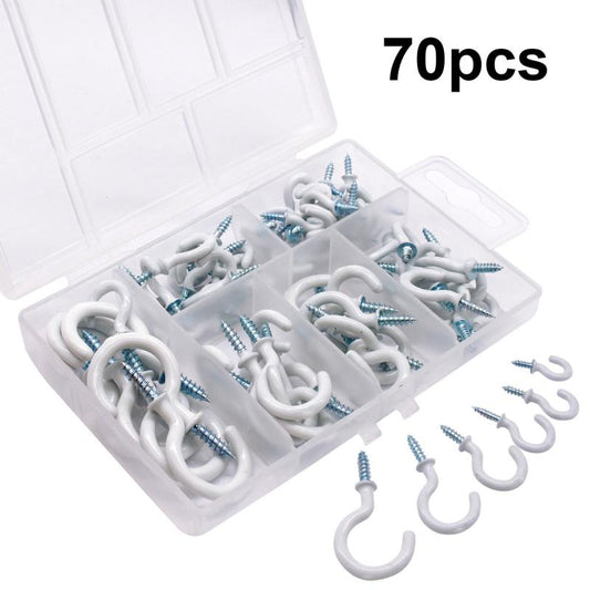 70pcs Heavy Duty Screw Hooks for Hanging Outdoor Lights Plants