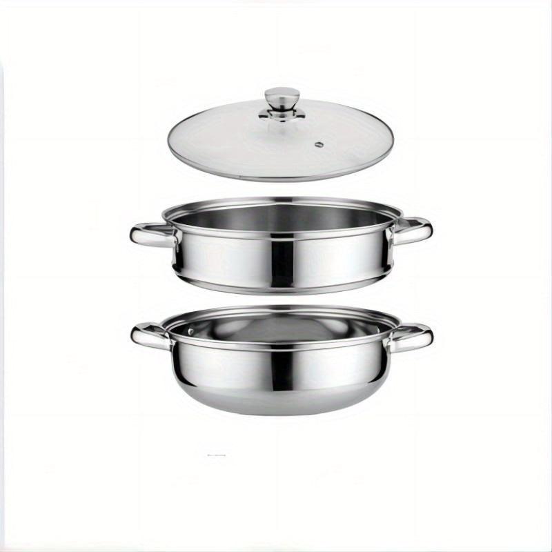 3pcs Stainless Steel Steamer Soup Pot Cookware