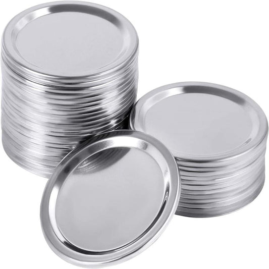 2pcs Stainless Steel Mason Jar Lids Wide Mouth Split type Canning Lids