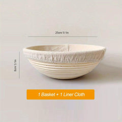Bread Proofing Basket Round with Liner Cloth Fermentation Natural Rattan Bowl