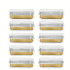 50pcs Disposable Baking Tin Foil Pan With Lid for Mini Brownies Muffins