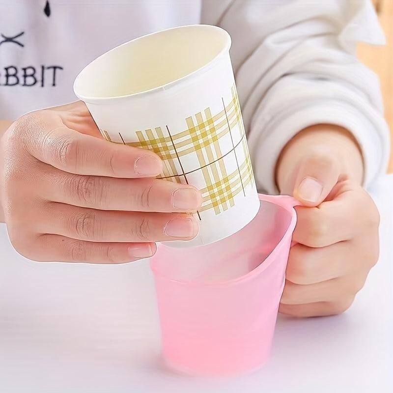 20pcs Paper Cup Holder Plastic Set Heat Resistant Cup Sleeve For Hot Drinks