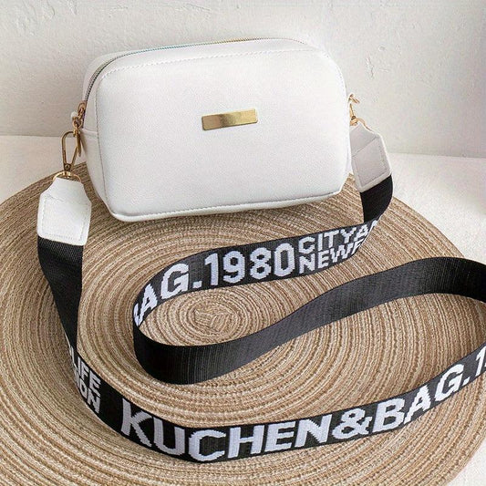 Minimalist Square Shoulder Bag All Match Crossbody Bag With Wide Strap Purse