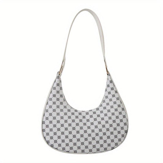 Vintage Crescent Shoulder Bag Classic Zipper Baguette Bag
