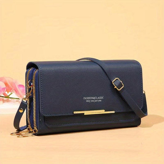 Textured PU Leather Crossbody Phone Bag