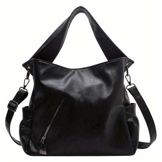 Vintage Large Capacity Handbag Women's PU Leather Crossbody Purse
