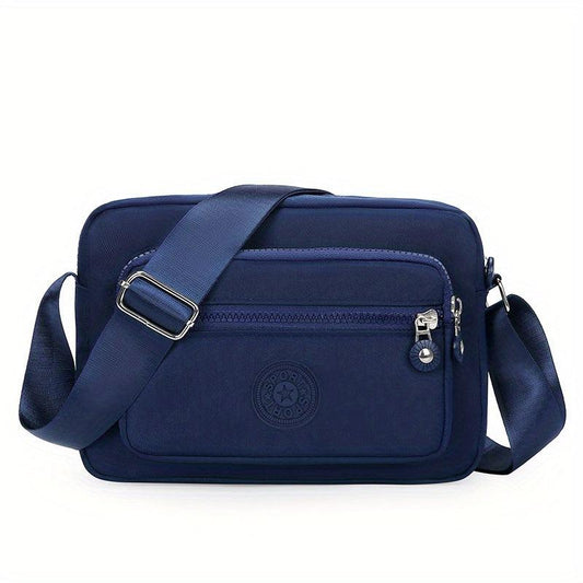 Casual Nylon Crossbody Bag Wide Strap Pocket Purse Waterproof