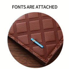 Men's Rhombus Card Thin Leather Wallet Soft Business Jacket