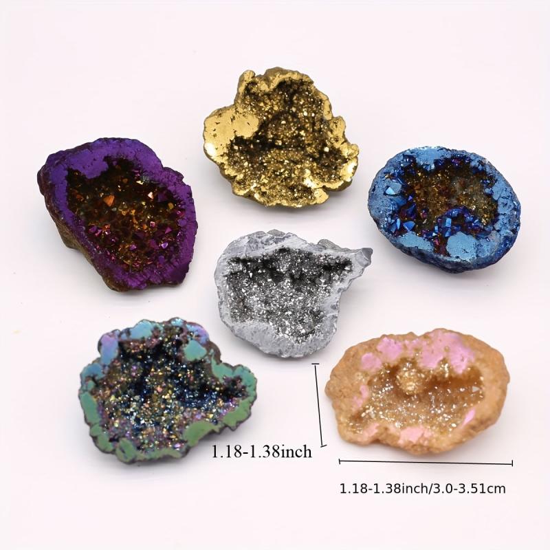 Agate Gemstone Ornaments Natural Stone Electroplated Finish