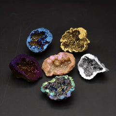 Agate Gemstone Ornaments Natural Stone Electroplated Finish