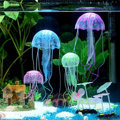 Glowing Jellyfish Aquarium Ornament Artificial Swim Effect Fish Tank Decor