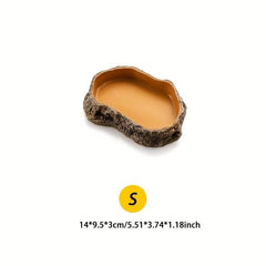 Resin Rock Dish Reptile Amphibian Feeding Bowl for Pets