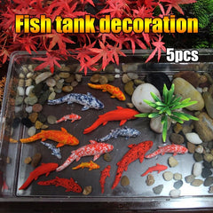 5pcs Resin Koi Carp Fishbowl Model Small Statue Resin Craft