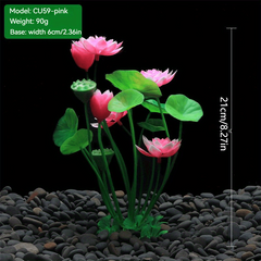 Artificial Lotus Aquarium Ornaments, Aquatic Grass and Flowers
