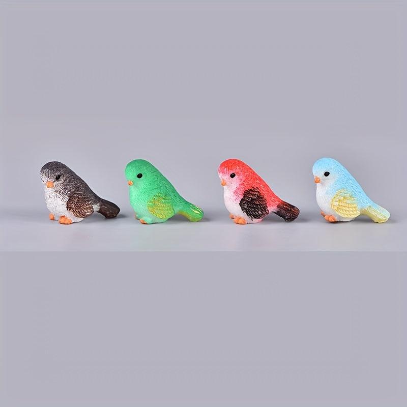 4pcs Bird Ornaments Micro Landscape Resin Crafts Diy
