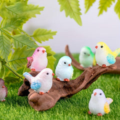 4pcs Bird Ornaments Micro Landscape Resin Crafts Diy