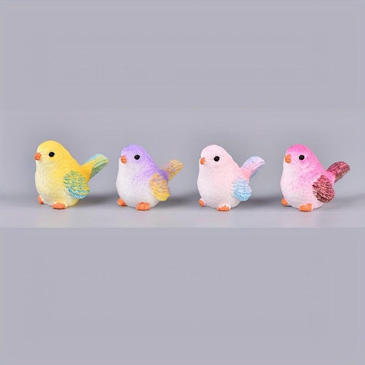 4pcs Bird Ornaments Micro Landscape Resin Crafts Diy