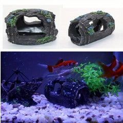 Resin Wine Barrel Cave Fish Tank Decoration for Aquarium