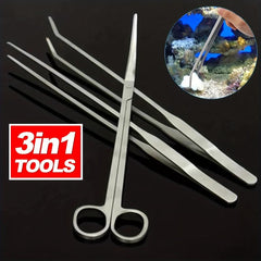 3pcs Long Stainless Steel Aquarium Plant Tools