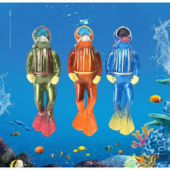 Fish Tank Diver Decoration Floating Diver Ornaments Small Diver With Ball