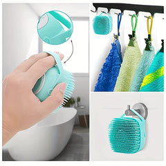 Silicone Pet Bath Brush with Shampoo Dispenser for Grooming