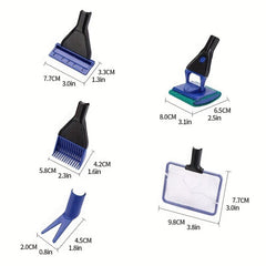 Aquarium Cleaning Tools Set Fish Net Rake Algae Scraper Spong