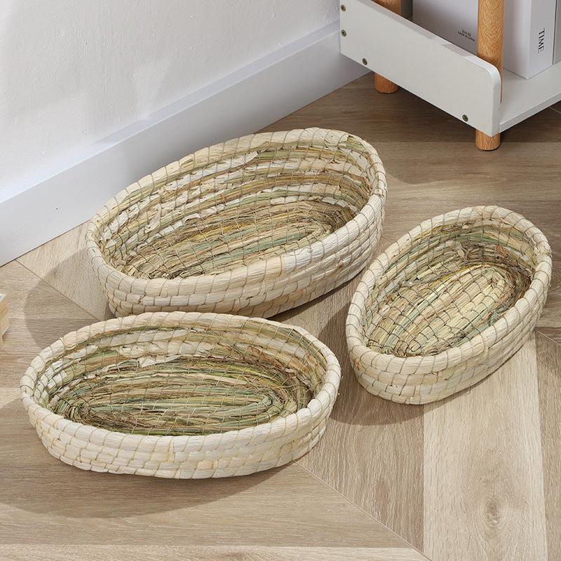 Handwoven Grass Nest Cage for Small Pets