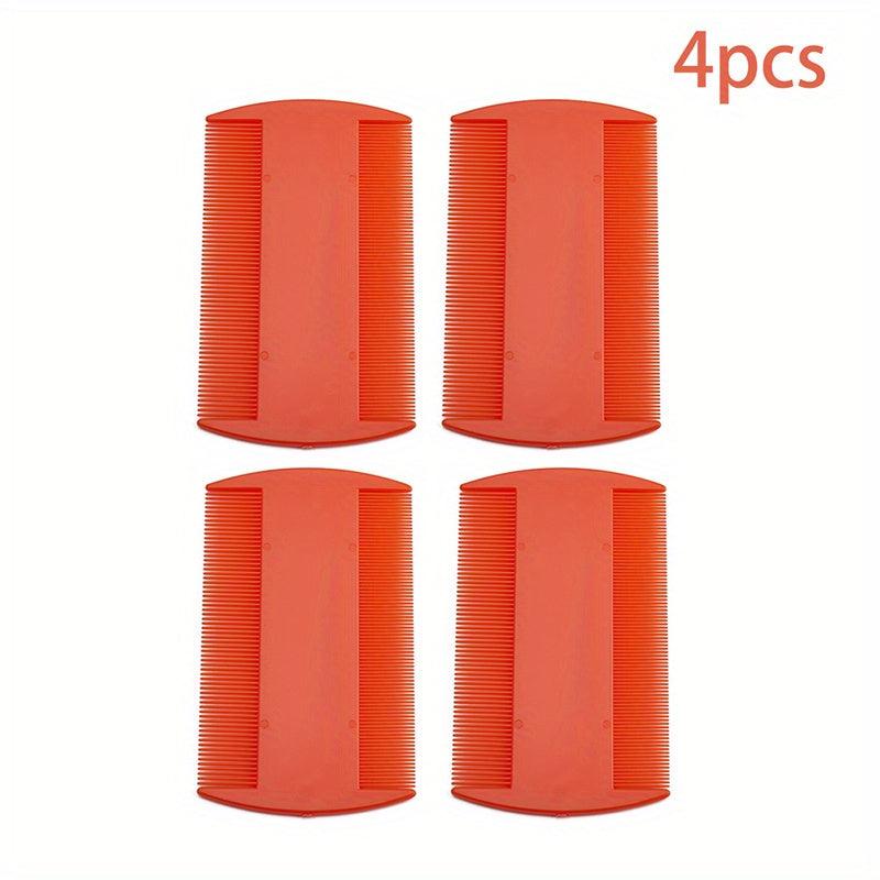 4pcs Double-Sided Dense Teeth Flea Comb for Pet Grooming