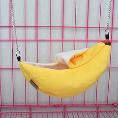Cozy Banana Shaped Hamster Hammock Bed for Small Pets