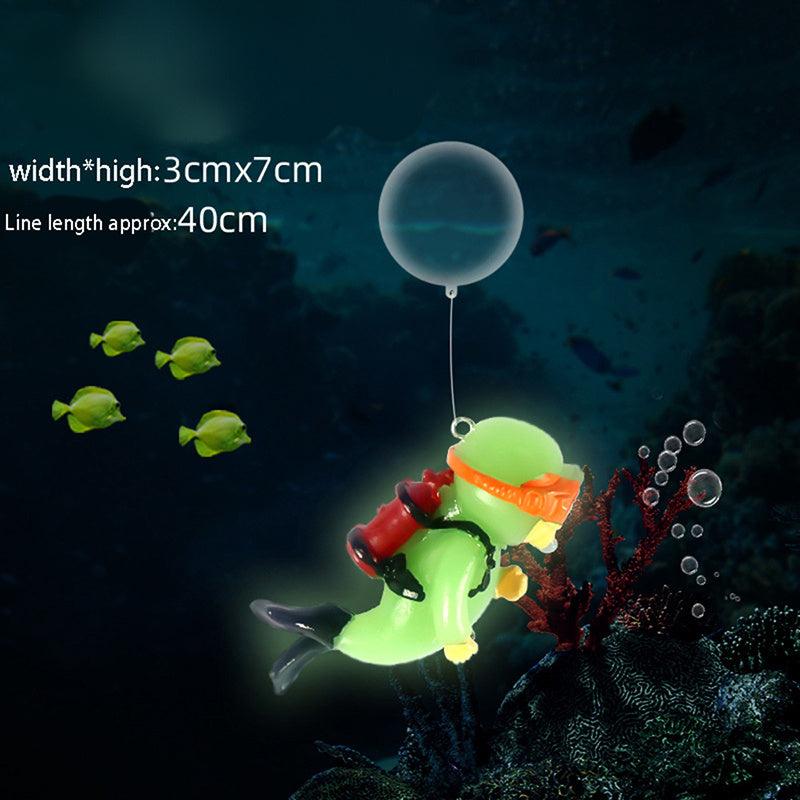 Luminous Green Mini Diver Fish Tank Ornament