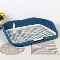 Washable Dog Potty Trainer with Raised Fence and Pee Post