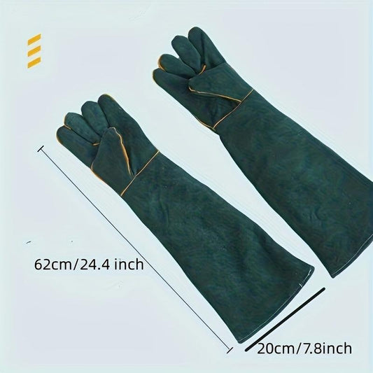Bite Resistant Leather Dog Training Gloves - Protective Gloves