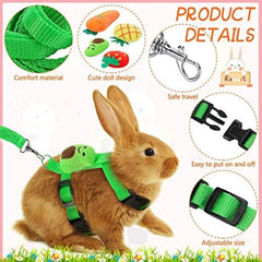 Adjustable Bunny Rabbit Harness And Leash Set For Small Pets - Fruit Pattern