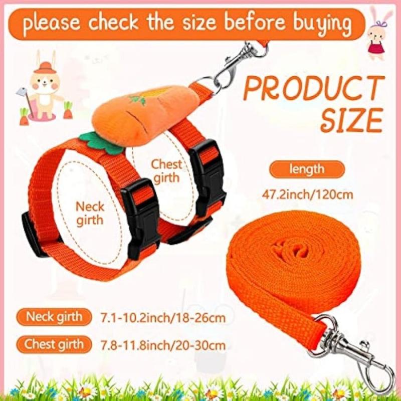 Adjustable Bunny Rabbit Harness And Leash Set For Small Pets - Fruit Pattern