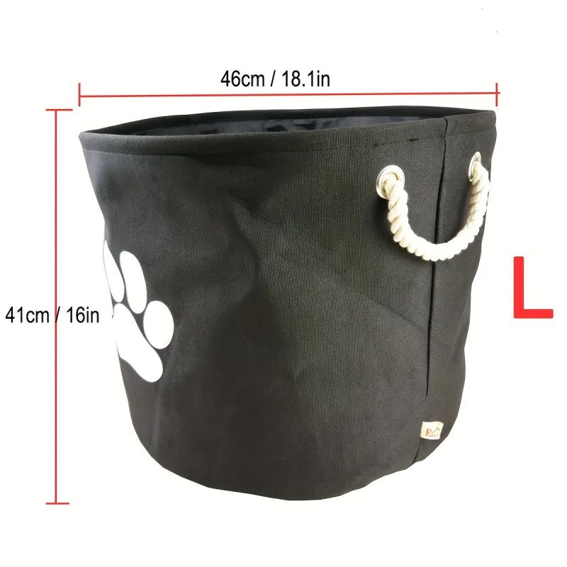 Round Collapsible Dog Storage Collection Bin Organizer