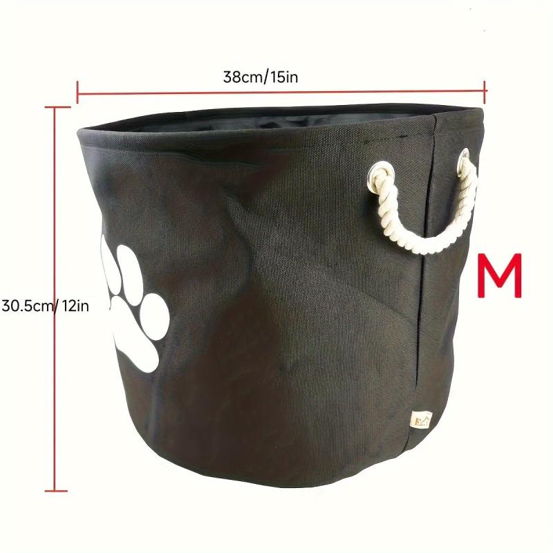 Round Collapsible Dog Storage Collection Bin Organizer