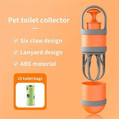 Foldable 2-in-1 Poop Scooper with 4x15 Bags