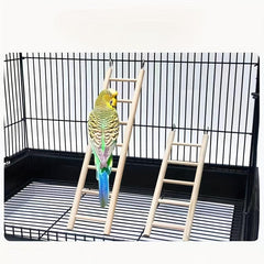 Wooden Parrot Toy Stand with Hamster Ladder