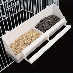Double Plastic Pet Bird Water and Food Feeder Cup with Stand
