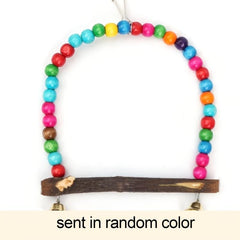 Rainbow Beads Log Standing Pole for Parrot Birds Fun Toy