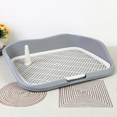 Washable Dog Potty Trainer w/ Raised Fence Easy Clean Dog Toilet for Indoor Dogs