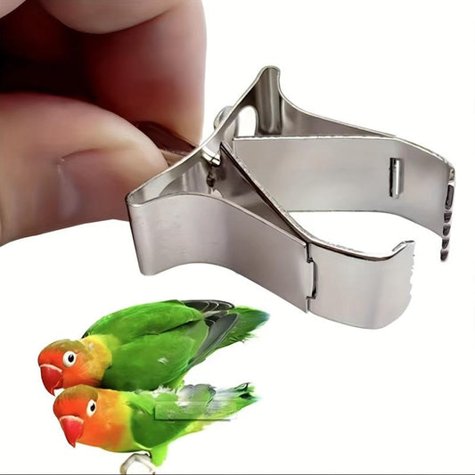 2pcs Bird Cage Food Fruit Vegetable Clips Stainless Steel Bird Feeder Device