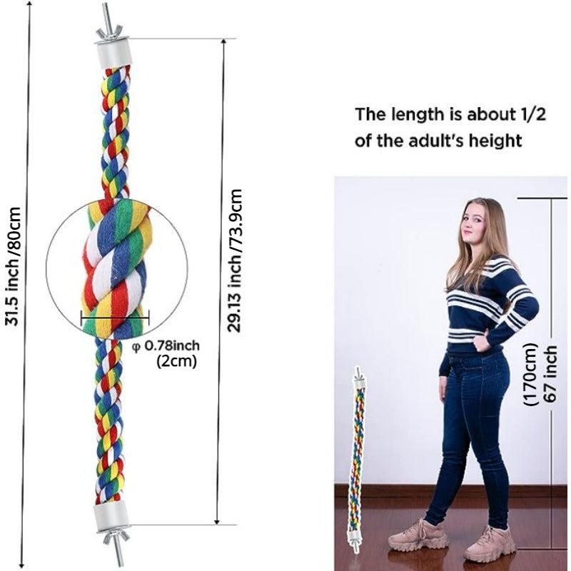 Colorful Rope Bird Stand Parrot Toy Climbing Ladder