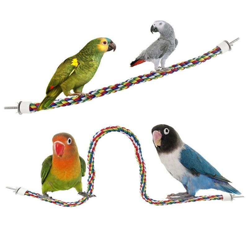 Colorful Rope Bird Stand Parrot Toy Climbing Ladder