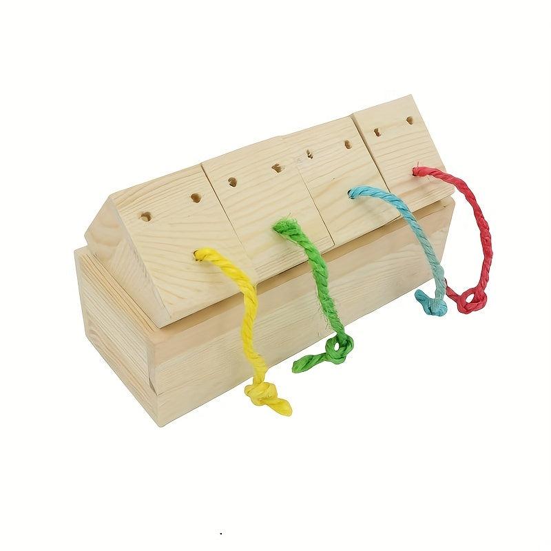 Wooden Bird Foraging Feeder Toys for Parrots
