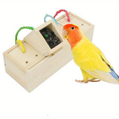 Wooden Bird Foraging Feeder Toys for Parrots