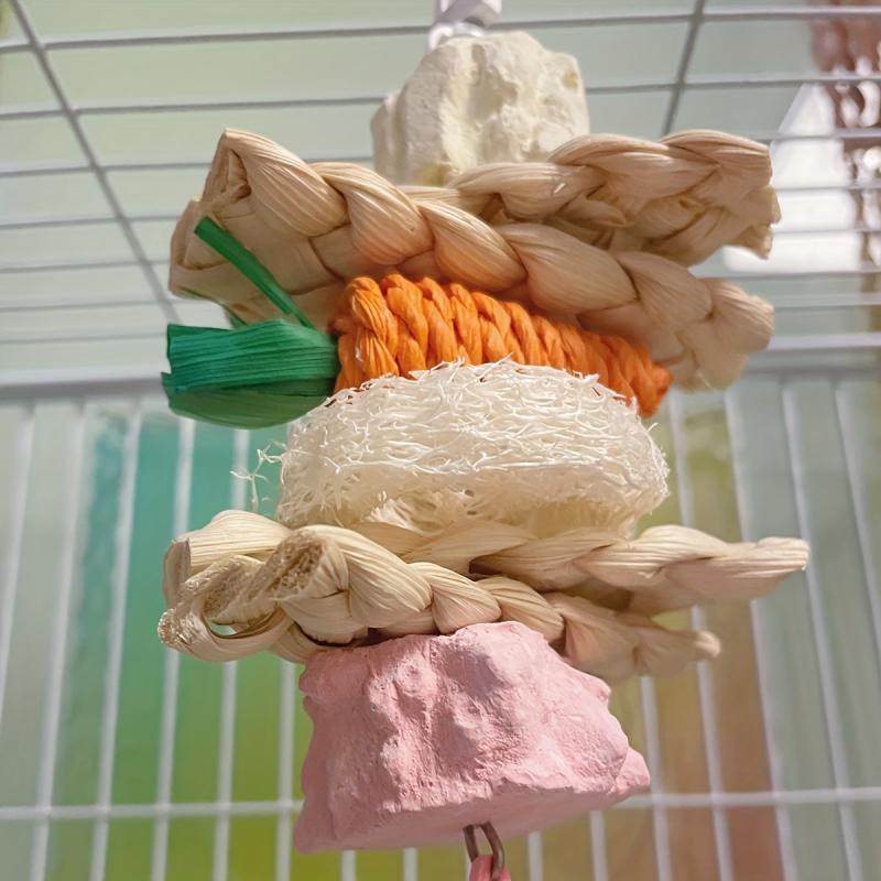 Parrot Corn Husk Grinding Stone Toy Cage Hanging Decoration Swing Molar